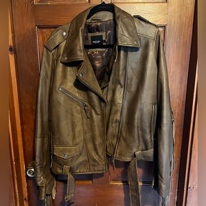 Nasty Gal genuine leather moto, biker jacket, with fringe!!